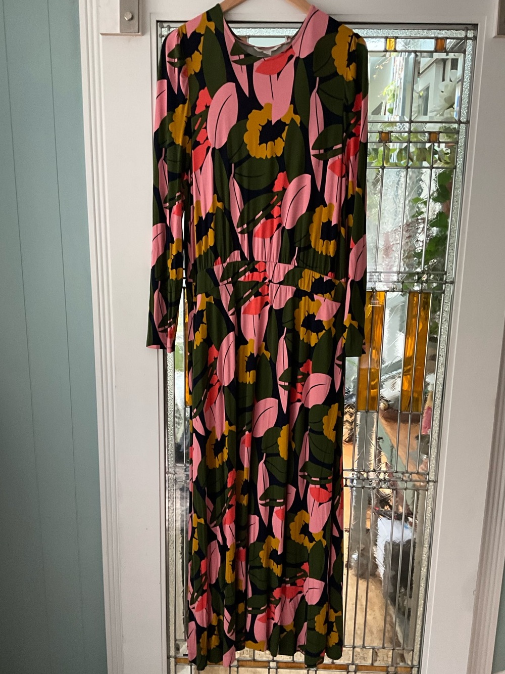 Boden Pinks Floral Fun Long Sleeve Maxi Dress 14L